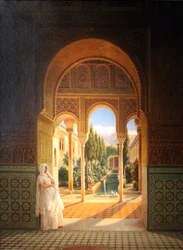 Palacio del Generalife und Patio de la Acequia nahe der Alhambra in Granada